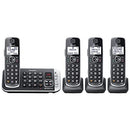 PANASONIC LINK2CELL BLUETOOTH DECT 6.0 CORDLESS PHONE SYSTEM 4 HANDSETS - BLACK - Like New