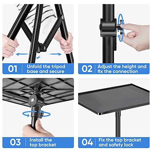 Texet Projector Stand, Laptop Tripod Stand with Adjustable Height, Portable - Like New