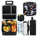 Ma Maison Huis Bento Lunch Box w/ Soup Thermo Leak-Proof Container - Black - Like New