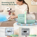 AFLOIA 6-IN-1 DOG GROOMING VACUUM KIT, PET CLIPPER & NAIL GRINDER, LM1 - GREEN - Like New