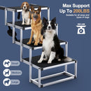 PetRuna Foldable Dog Stairs for Car, 17" 4 Steps - Black/Silver - Like New