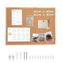 MEETMATE Cork Notice Board 60 x 90 CM Cork Boards for Walls Wood Frame - Brand New