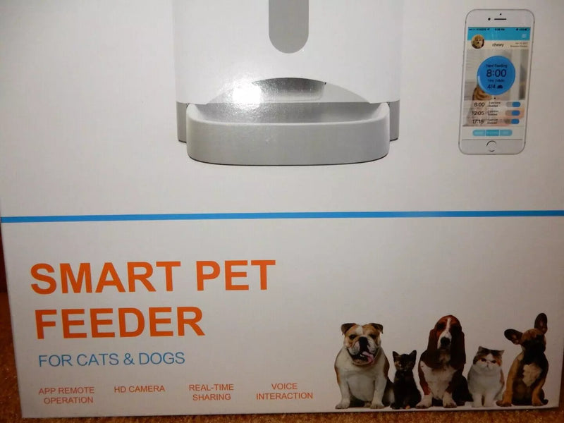 INSTACHEW SMART PET FEEDER FOR CATS AND DOGS - WHITE - Like New