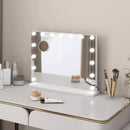 ELECWISH 23" X 17" LIGHTED VANITY MIRROR WITH STAND - 3-COLOR ADJUSTABLE - WHITE - Like New