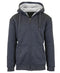 Q-ACTIVE MEN'S MODERN FIT SHERPA LINED FLEECE ZIP-UP HOODIE SIZE M, CHARCOAL Like New