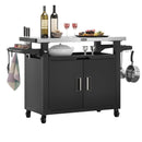 NUUK OUTDOOR GRILL CART STORAGE CABINET KITCHEN ISLAND PREP TABLE MC810A - BLACK - Like New