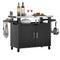 NUUK OUTDOOR GRILL CART STORAGE CABINET KITCHEN ISLAND PREP TABLE MC810A - BLACK - Like New
