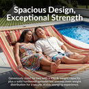 SUNNYDAZE 11-3/4 FT. QUILTED DOUBLE FABRIC 2-PERSON HAMMOCK - RED STRIPE - Like New
