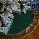 NATIONAL TREE COMPANY CHRISTMAS TREE SKIRT, FAUX FUR, RURAL QUILTED 48" - GREEN - Brand New