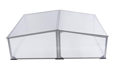 OGROW EASY TO ASSEMBLE 39" SQUARE ALUMINUM COLD FRAME GREENHOUSE - CLEAR - Like New