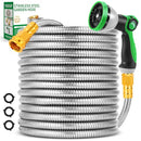 TOOLASIN Stainless Steel Hose 50FT, 10-Function Nozzle, FH-M01 - Silver/Green - Brand New