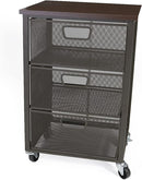 Mind Reader Network Collection Rolling Storage Cart 3TMESHC-BLK - BLACK - Like New