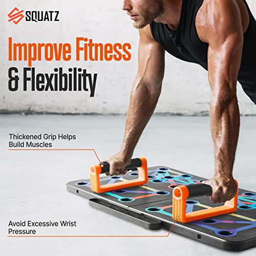 SQUATZ PORTABLE PUSH UP BOARD - PUSH UP BARS INCLUDES 5PCS - SQBK-1 - Like New