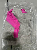 CHAMPION T1397 CHAMPION TAGLESS RAGLAN BASEBALL OXFORD GRAY HEATHER/PINK M - Like New