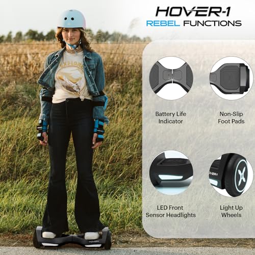 HOVER-1 REBEL ELECTRIC SELF-BALANCING HOVERBOARD KIDS 6.5” TIRES 6 MPH - BLACK - Like New