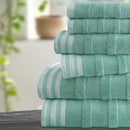 KATHY IRELAND 6-PIECE JACQUARD TOWEL SET - SAGE - Like New