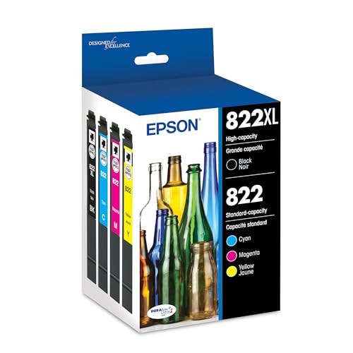 Epson 822 DuraBrite Ultra Ink High Capacity Black/Standard Color Cartridge - Brand New