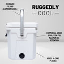 CAMP-ZERO 12L-12.6 quart portable hard cooler ice chest CZ12L-W - White - Like New