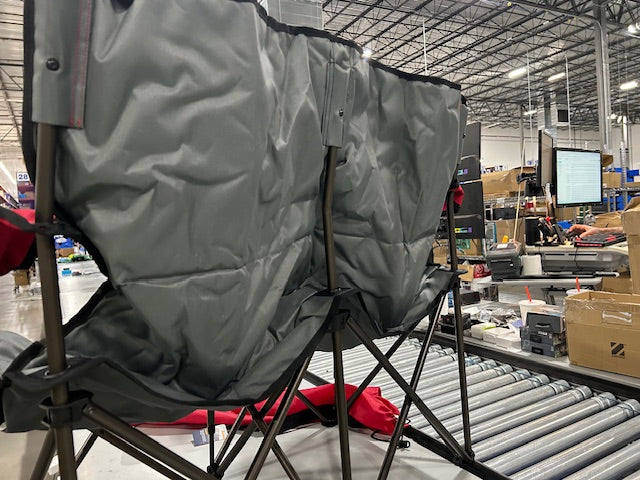 PORTAL 2 PERSON CAMPING LOVESEAT - GRAY/RED - Like New