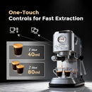 AVIGATOR ESPRESSO MACHINE 20 BAR, COMPACT COFFEE MAKER MILK FROTHER - STM Steel - Like New
