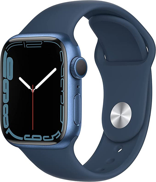 APPLE WATCH SERIES 7 GPS 41mm BLUE ALUMINUM CASE WITH ABYSS BLUE SPORT BAND Like New