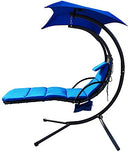 BALANCEFROM HANGING CURVED CHAISE LOUNGE SWING CHAIR CUSHION PILLOW - BLUE - Like New