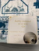 KATHY IRELAND HOME FLANNEL PLUSH AREA RUG 36X60 3FT X 5FT - BLUE/WHITE/BEIGE - Brand New