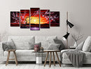 WIECO ART 5 PIECE PLUM TREE BLOSSOM CANVAS PRINTS WALL ART ABSTRACT FLORAL - Brand New