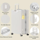 ANYZIP LUGGAGE PC+ABS ALUM FRAME ZIPPERLESS CHECKED LUGGAGE 24" - WHITE - Brand New