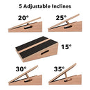 Wooden Slant Board Calf Stretcher Stretching Heel Ankle Incline, 5 Levels, Wood - Brand New