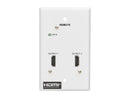 HDMI Over Cat6 Receiver 2-Port Wall Plate 4K 60Hz HDR 4:4:4 PoC