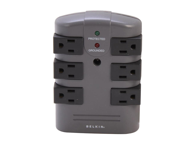 BELKIN BP106000 Wall Mount 6 Outlets 1080 Joules Pivot-Plug Surge Protector