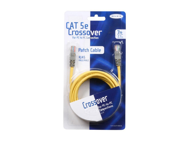 Belkin A3X126-07-YLW-M 7 ft. Cat 5E (Crossover) Yellow Cable