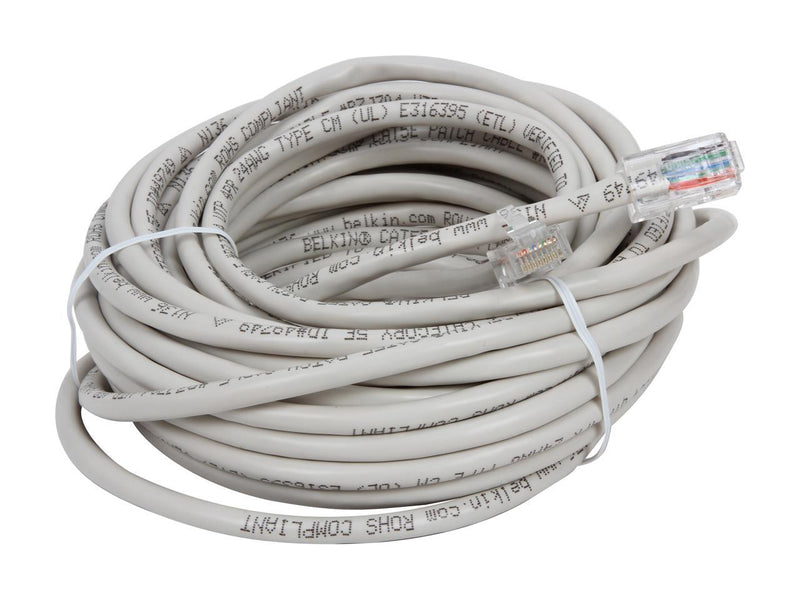 Belkin A3L791-25-WHT 25 ft. Cat 5E White Patch Network Cable