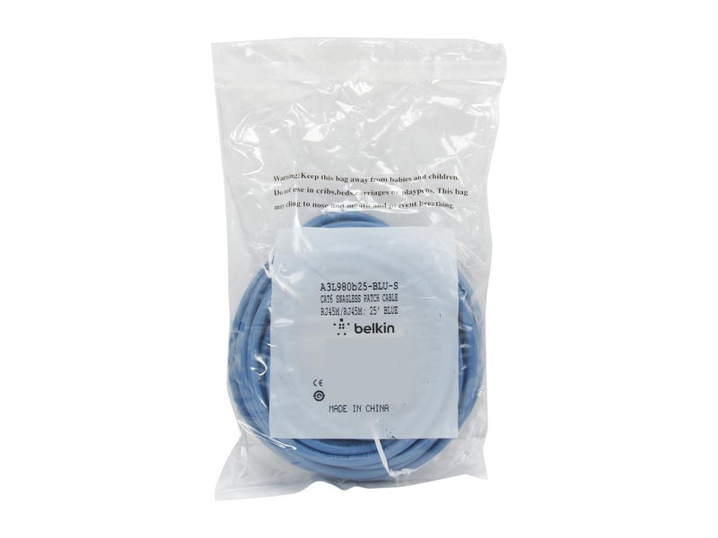 Belkin A3L980b25-BLU-S 25 ft. Cat 6 Blue Network Cable