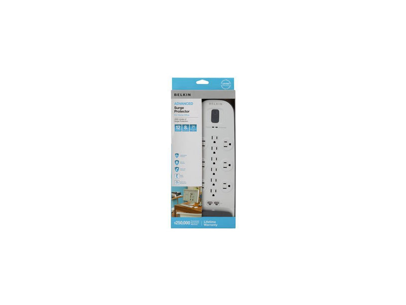 BELKIN BV112234-08 8ft 12 Outlets 3996 j Surge with Ethernet,