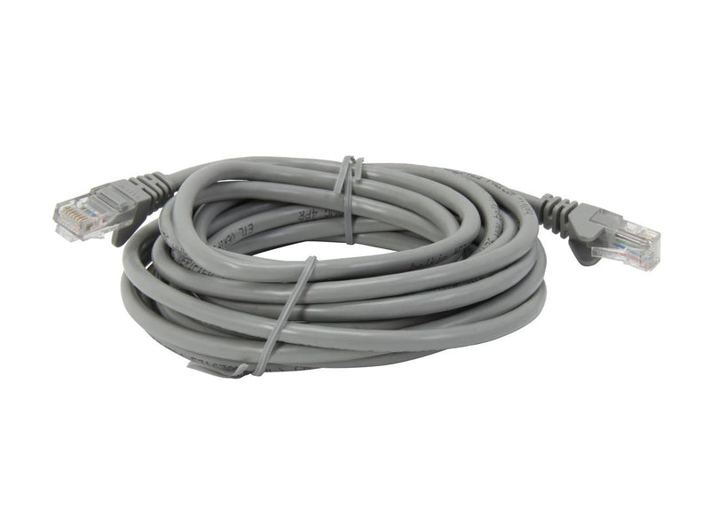 Belkin A3L791-15-S 15 ft. Cat 5E Gray Patch Cable CAT5e Snagless RJ-45M / RJ-45M