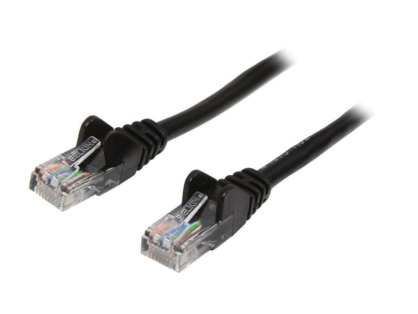 Belkin A3L791-15-BLK-S 15 ft. Cat 5E Black Patch Cable CAT5e Snagless RJ-45M /