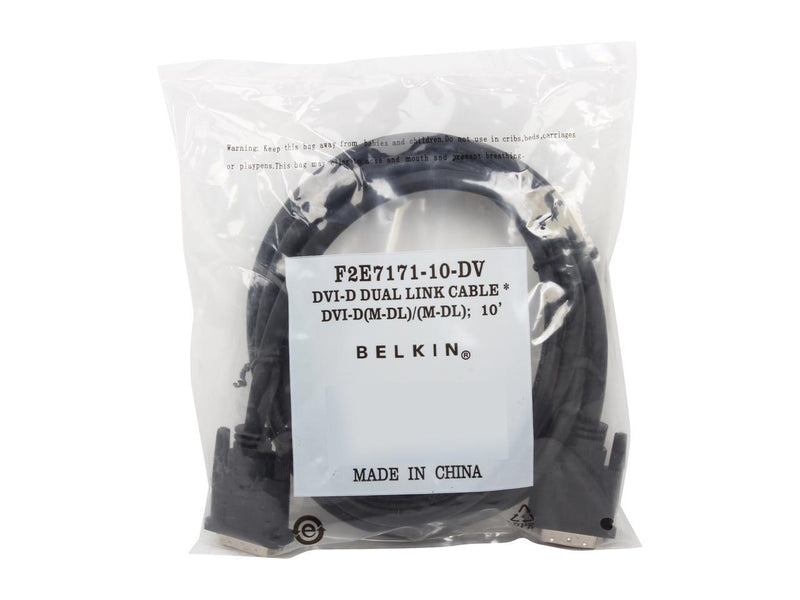 Belkin F2E7171-10-DV Black 1 x DVI-D Male to 1 x DVI-D Male Male to Male Dual