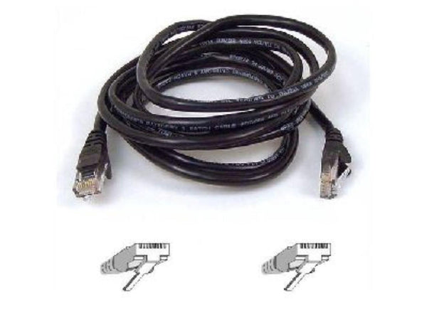 Belkin A3L980-02-BLK-S 2 ft. Cat 6 Black UTP RJ45M/RJ45M Snagless  Patch Cable