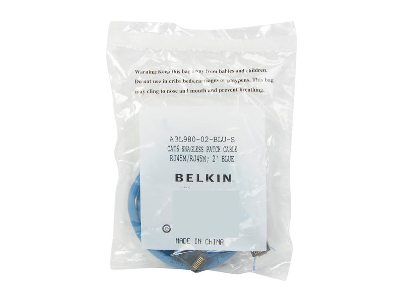 Belkin A3L980-02-BLU-S                           2 ft. Cat 6 Blue UTP