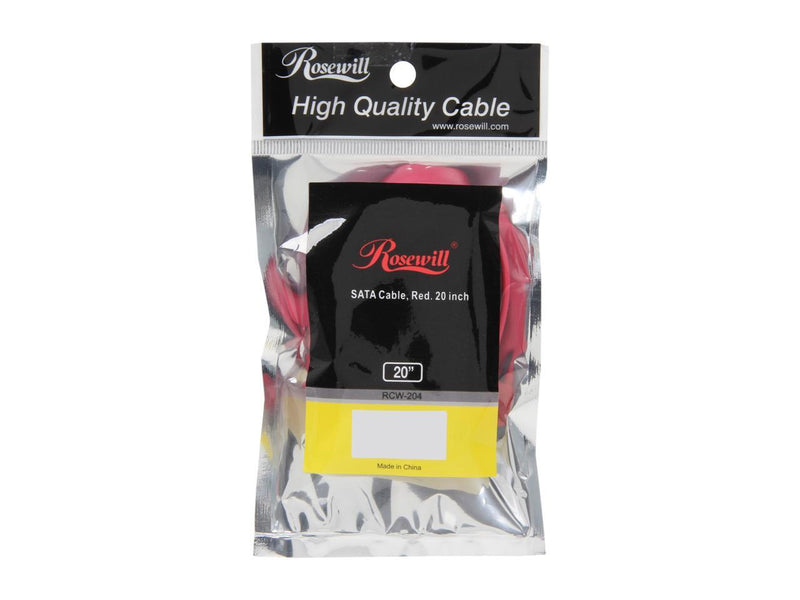 Rosewill 20-Inch Serial ATA III Flat Cable with Locking Latch, Red (RCW-204)