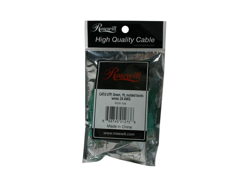 Rosewill RCW-708 - 1-Foot Cat 6 Network Cable - Green