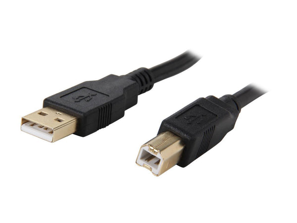 Rosewill RCAB-11002 USB Cable 3 ft. Black USB2.0 A Male to B Male Cable, Gold