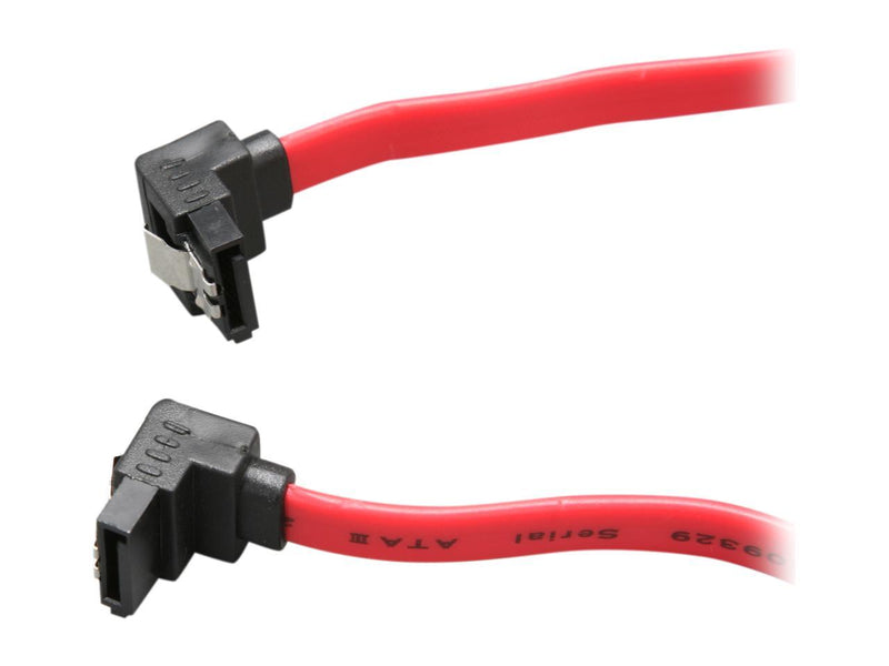 Rosewill RCAB-11049 SATA III Red Flat Cable w/ Locking Latch, Supports 6 Gbps, 3