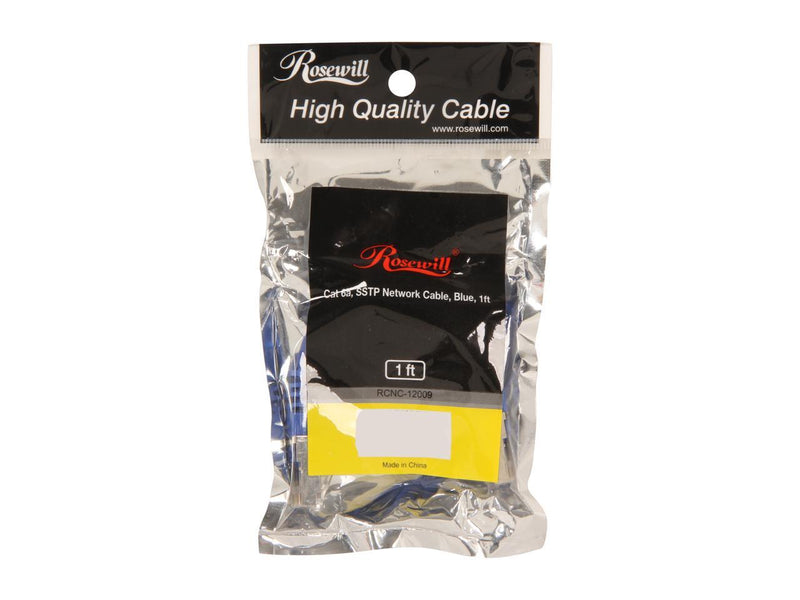 Rosewill RCNC-12009 1 ft. Cat 6A Blue Shielded Cat 6A Screened Shielded Twist