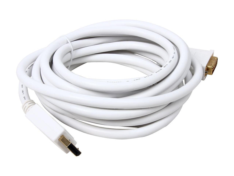 Rosewill 15-Feet 28AWG DisplayPort to DVI Cable, White (RCDC-14008)