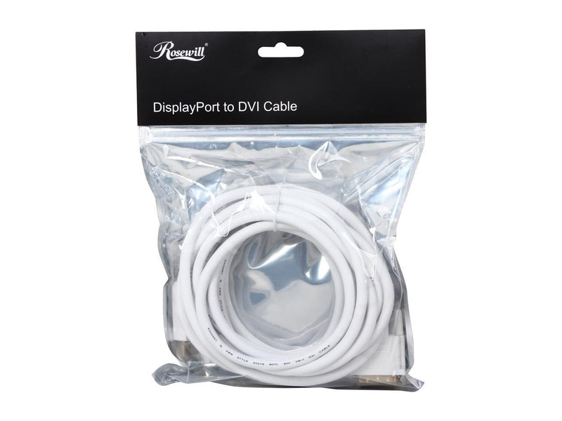 Rosewill 15-Feet 28AWG DisplayPort to DVI Cable, White (RCDC-14008)