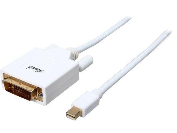 Mini DisplayPort to DVI Cable, White, 3 Feet Mini DP to DVI Cable with