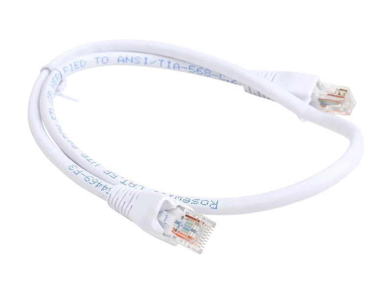 Rosewill RCAT5E-2WH 2 ft. Cat 5E White 24AWG, Bare Stranded Copper 350MHZ UTP